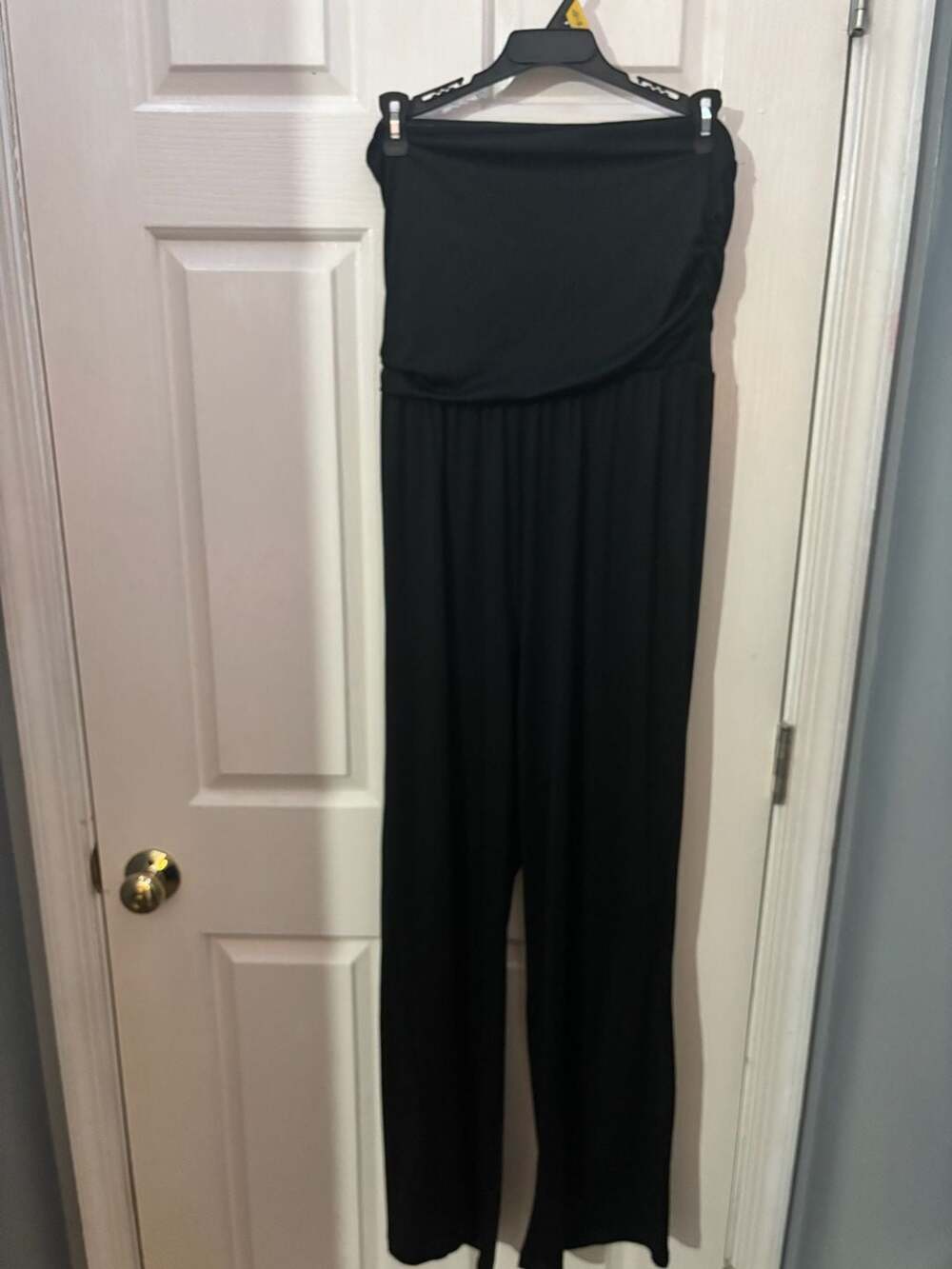 Derek Heart Jumpsuit Size L Black Strapless Wide Leg